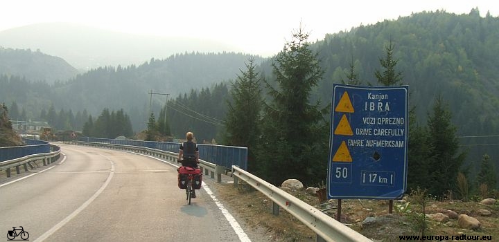 Serbien und Montenegro mit dem Fahrrad: Rozaje - Bac - Novi Pazar - Raska. europa-radtour.eu