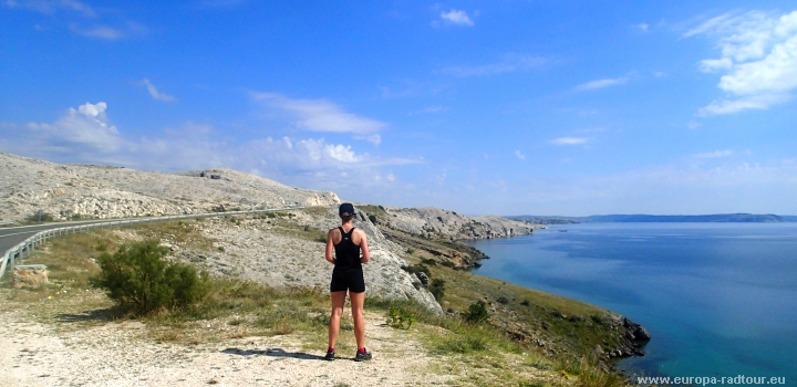 cycling from Pag to Zadar
